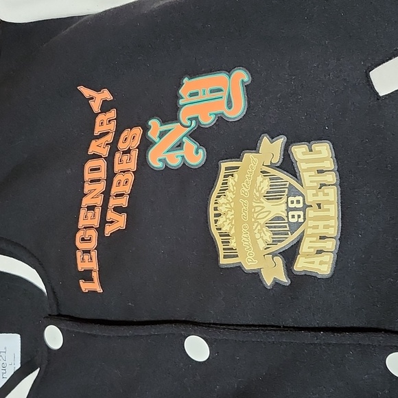 RUE21 NEW YORK 1996 ATHLETIC SNAP-BUTTON FLEECE UNISEX VARSITY JACKET - Picture 2 of 16